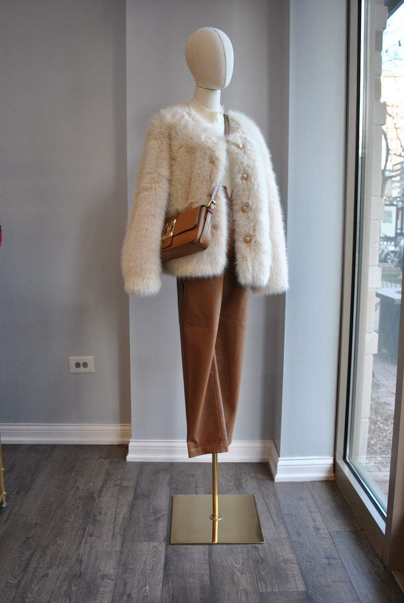 VANILLA FAUX FUR JACKET