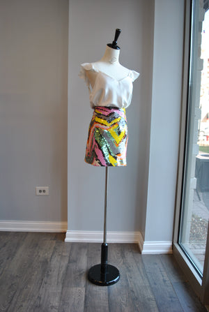 CLEARANCE - MULTICOLOR SEQUIN MINI SKIRT