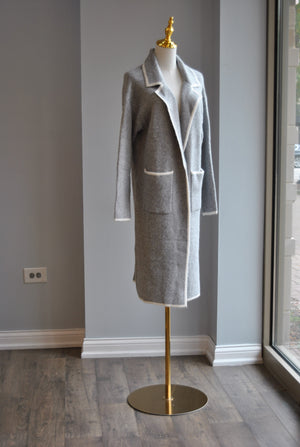 GREY SWEATER COAT
