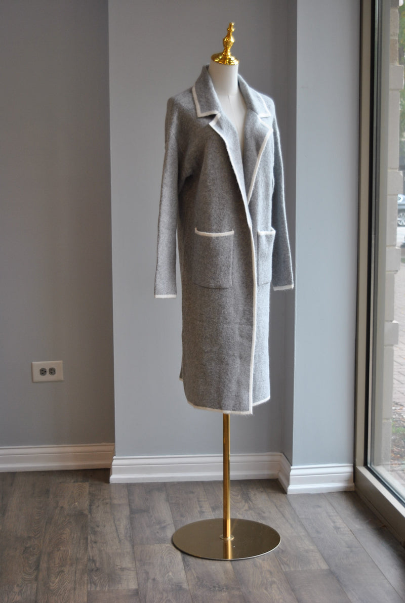 GREY SWEATER COAT