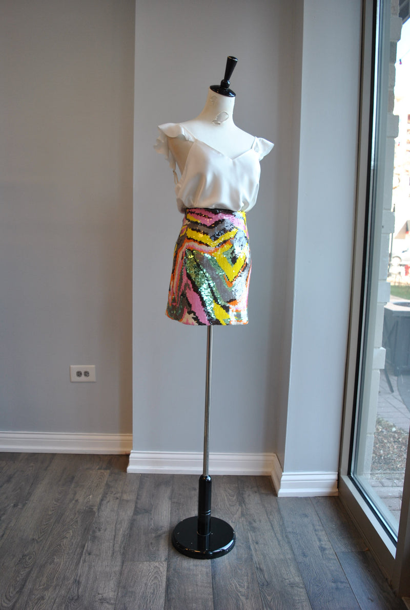 CLEARANCE - MULTICOLOR SEQUIN MINI SKIRT