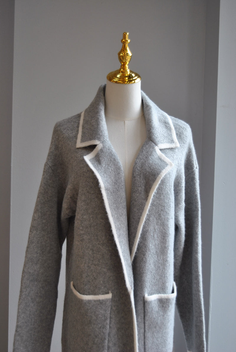 GREY SWEATER COAT