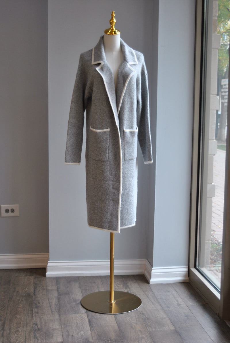 GREY SWEATER COAT
