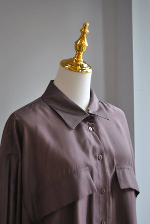 CHOCOLATE BROWN OVERSIZED BLOUSE