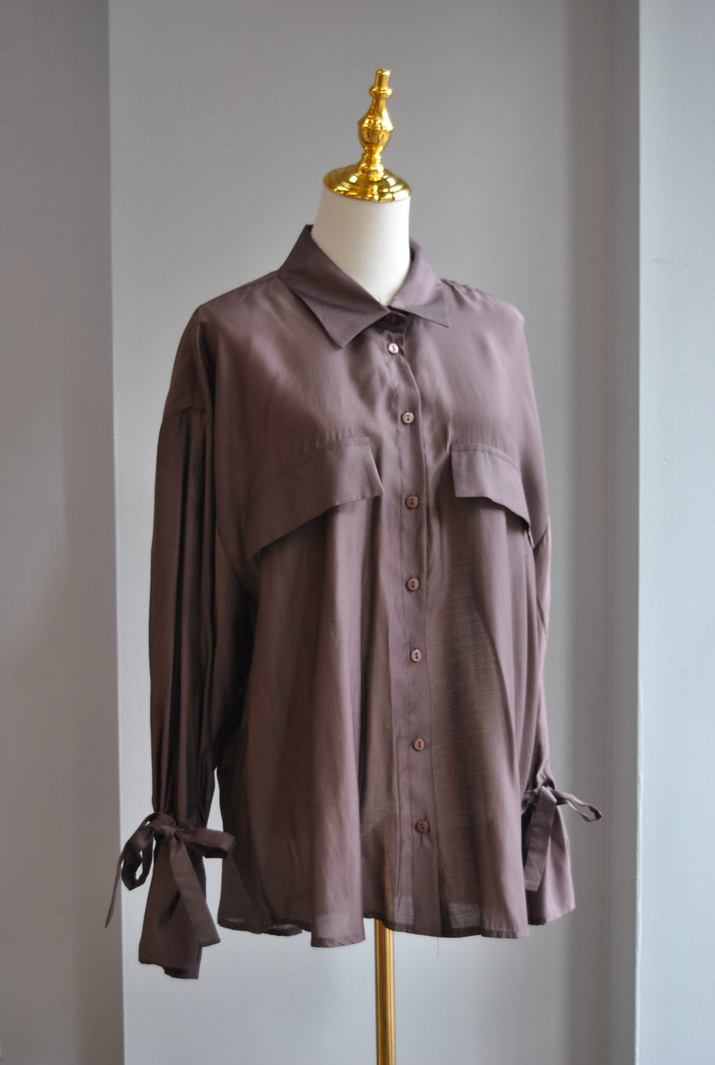 CHOCOLATE BROWN OVERSIZED BLOUSE
