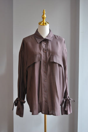 CHOCOLATE BROWN OVERSIZED BLOUSE