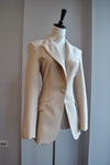 BEIGE BLAZER WITH GOLD DETACHABLE SCARF