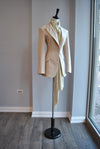 BEIGE BLAZER WITH GOLD DETACHABLE SCARF