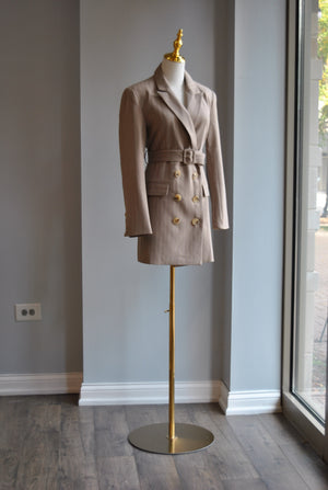 BEIGE JACKET DRESS WITH A BELT