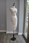 WHITE ASYMMETRIC PARTY DRESS WITH CRYSTALS