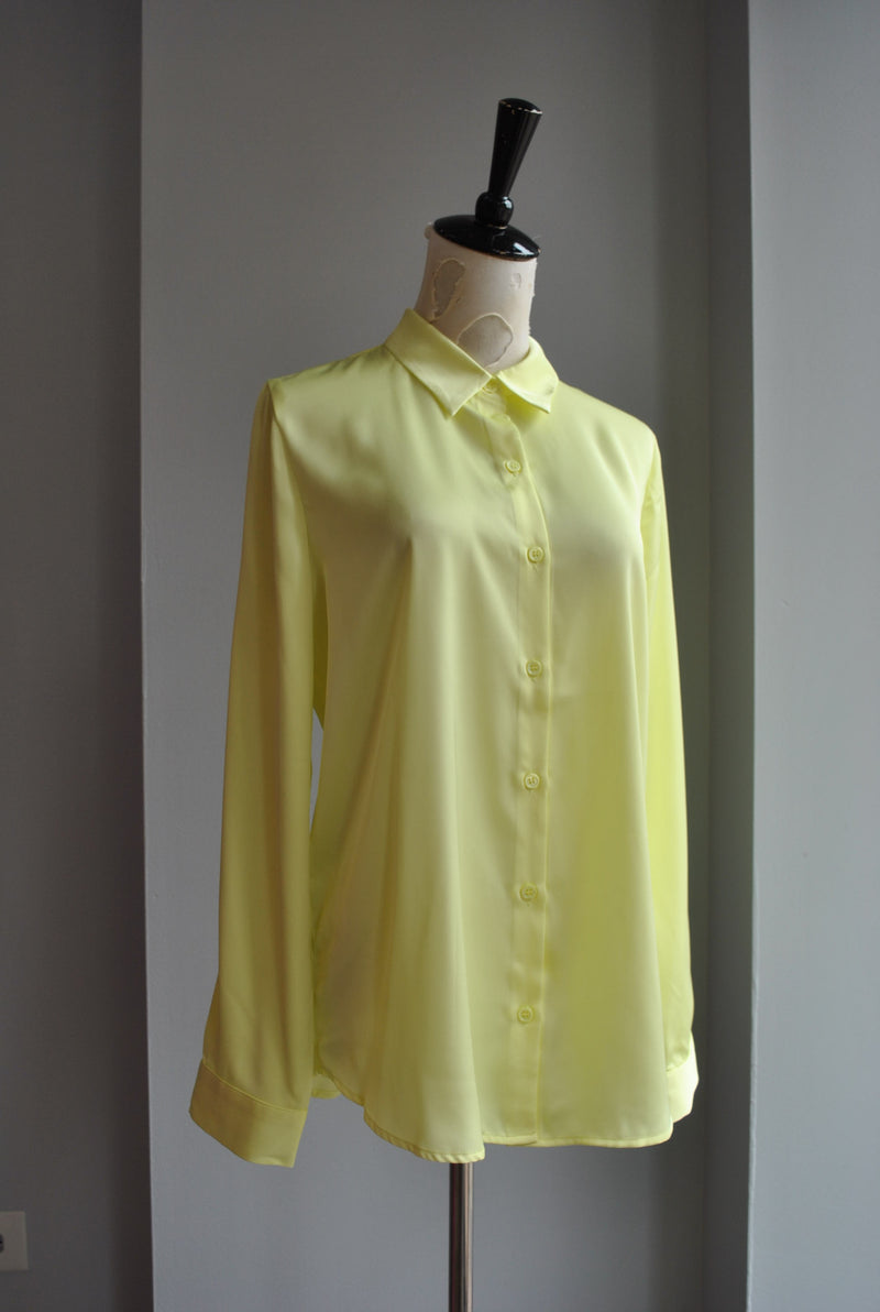 YELLOW SILKY BLOUSE