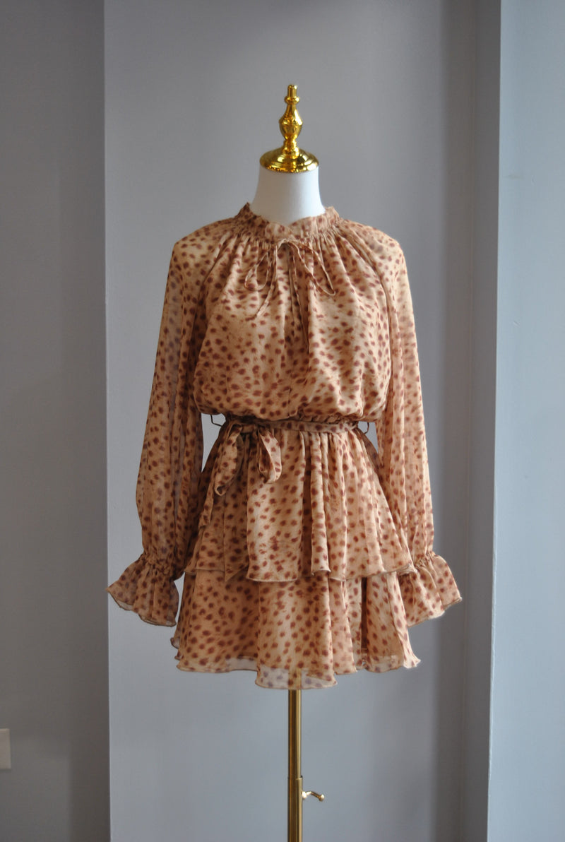 CARAMEL CHEETAH MINI DRESS