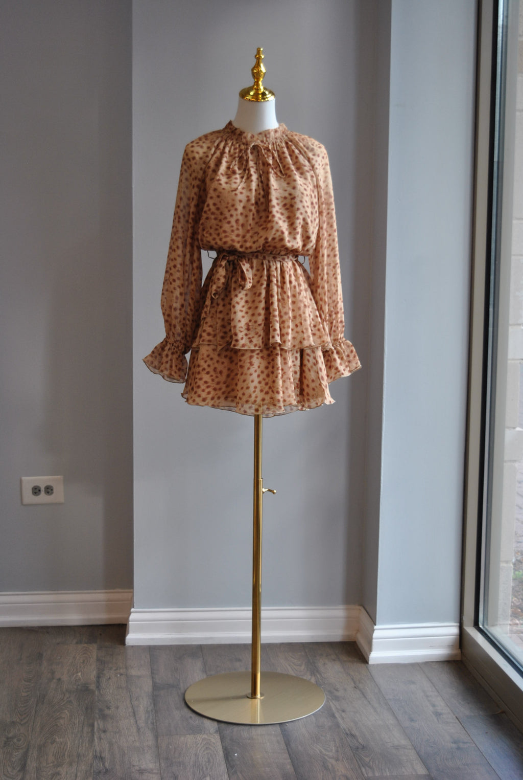 CARAMEL CHEETAH MINI DRESS