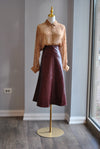 BLACK FAUX LEATHER HIGH WAISTED PENCIL SKIRT WITH A ZIPPER AND A BELT