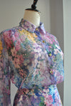 MULTICOLOR FLOWERS SUMMER SET OF A SKORT AND A BLOUSE