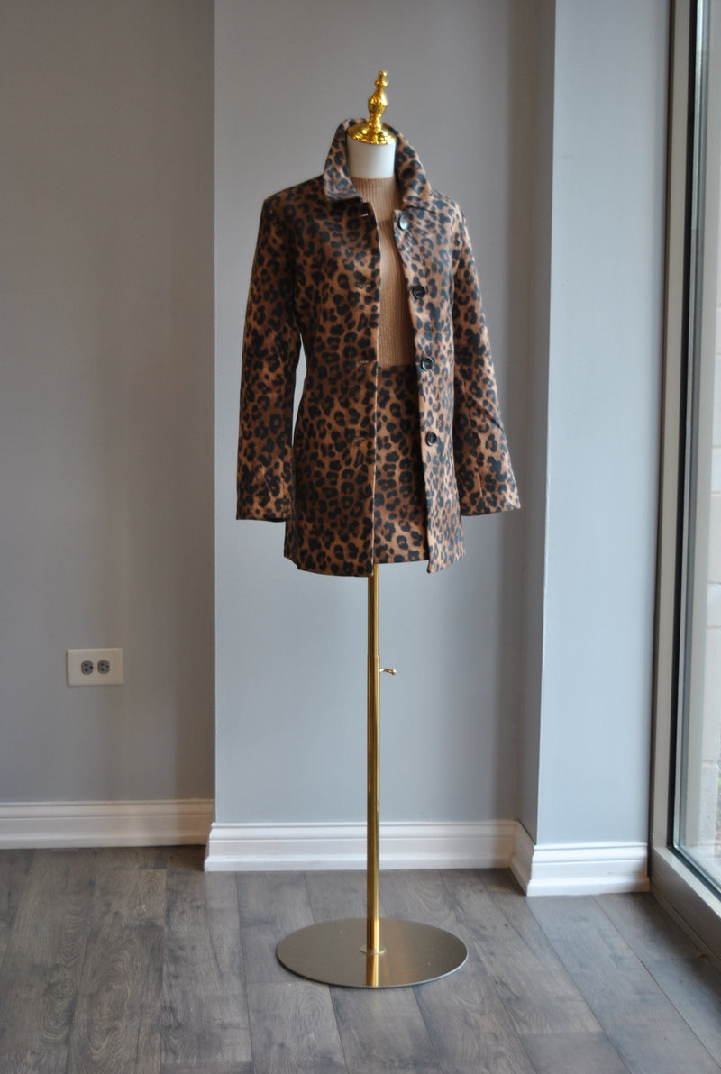CHEETAH PRINT SUDED COAT