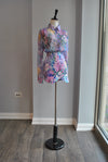 MULTICOLOR FLOWERS SUMMER SET OF A SKORT AND A BLOUSE