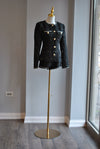 BLACK TWEED AND SEQUINS SET WITH SHORTS