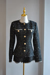 BLACK TWEED AND SEQUINS SET WITH SHORTS