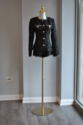 VANILLA TWEED SET OF A BLAZER AND SHORTS