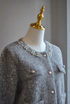 GREY SWEATER WITH PEARLS