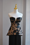 BLACK AND BEIGE SET WITH PALAZZO PLEATED