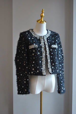 BLACK JACKET WITH RHINESTONES