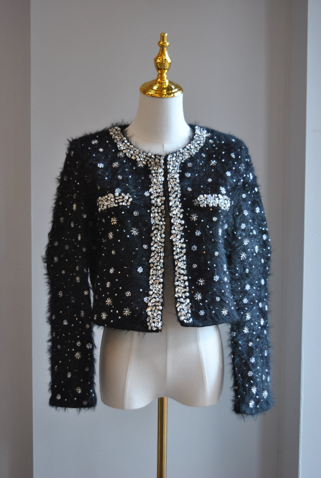 BLACK JACKET WITH RHINESTONES