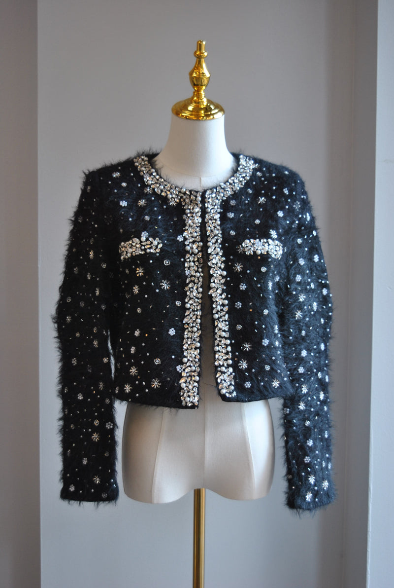BLACK JACKET WITH RHINESTONES