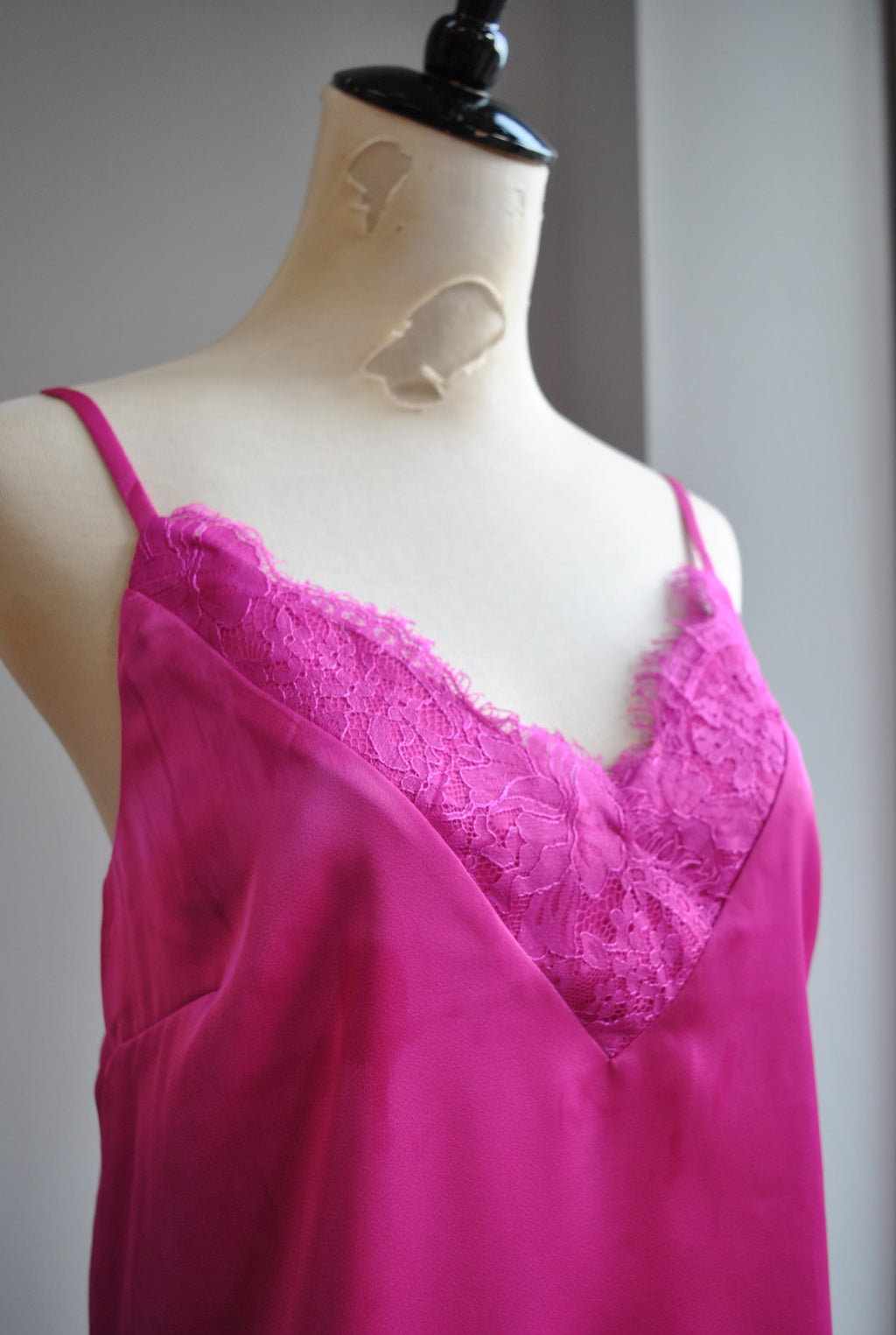 HOT PINK SIMPLE CAMI WITH LACE
