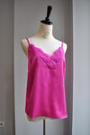 HOT PINK SIMPLE CAMI WITH LACE