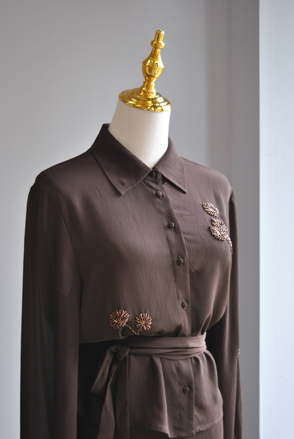CHOCOLATE BROWN SET WITH PENCIL SKIRT