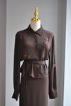 CHOCOLATE BROWN SET WITH PENCIL SKIRT