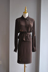 CHOCOLATE BROWN SET WITH PENCIL SKIRT