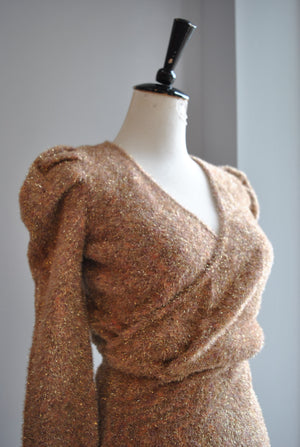 CLEARANE - GOLD SWEATER DRESS