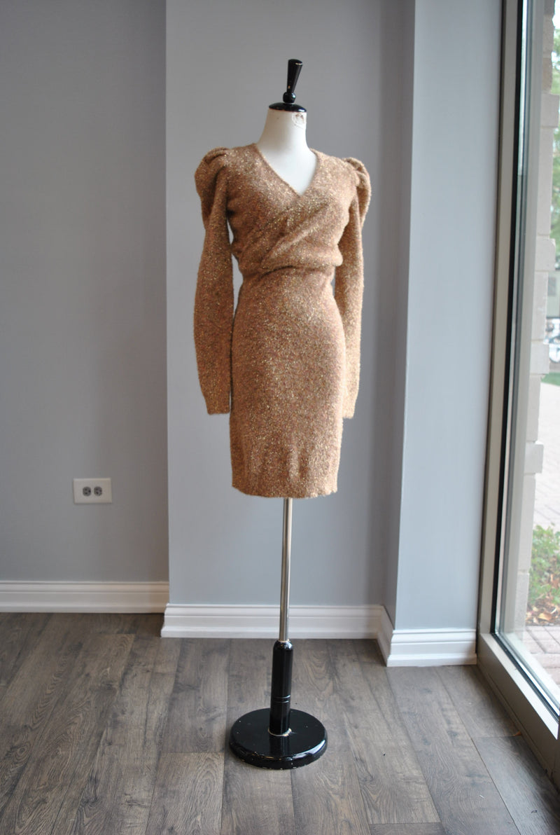 CLEARANE GOLD SWEATER DRESS - Main Image