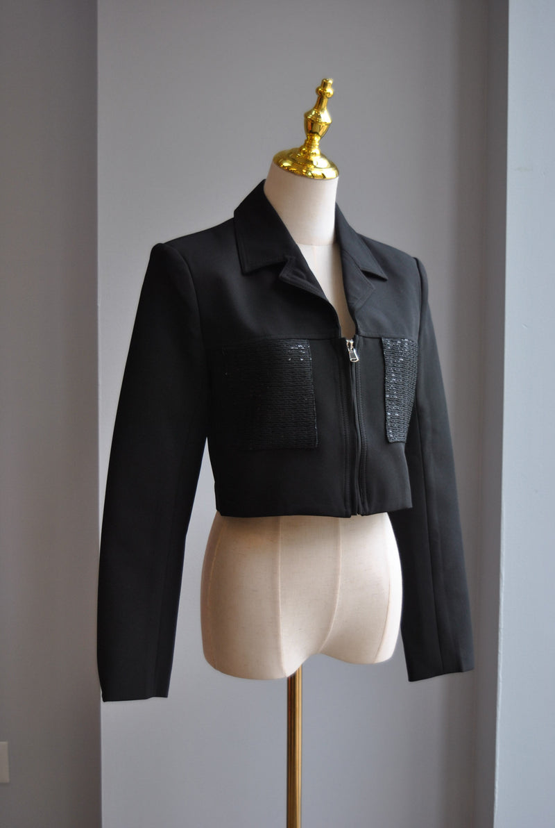 BLACK CROPPED BLAZER