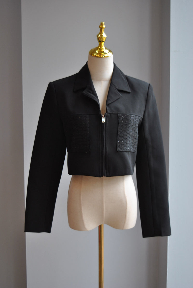 BLACK CROPPED BLAZER