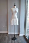 WHITE MINI PLEATED DRESS