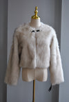 LIGHT BEIGE FAUX FUR JACKET