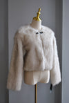 LIGHT BEIGE FAUX FUR JACKET