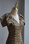 CHEETAH PRINT MINI DRESS WITH CUP SLEEVES