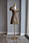 CHEETAH PRINT MINI DRESS WITH CUP SLEEVES