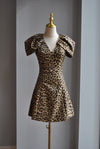 CHEETAH PRINT MINI DRESS WITH CUP SLEEVES