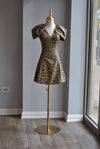 CHEETAH PRINT MINI DRESS WITH CUP SLEEVES