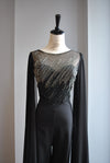 BLACK JUMPSUIT WITH SEQUIN TOP