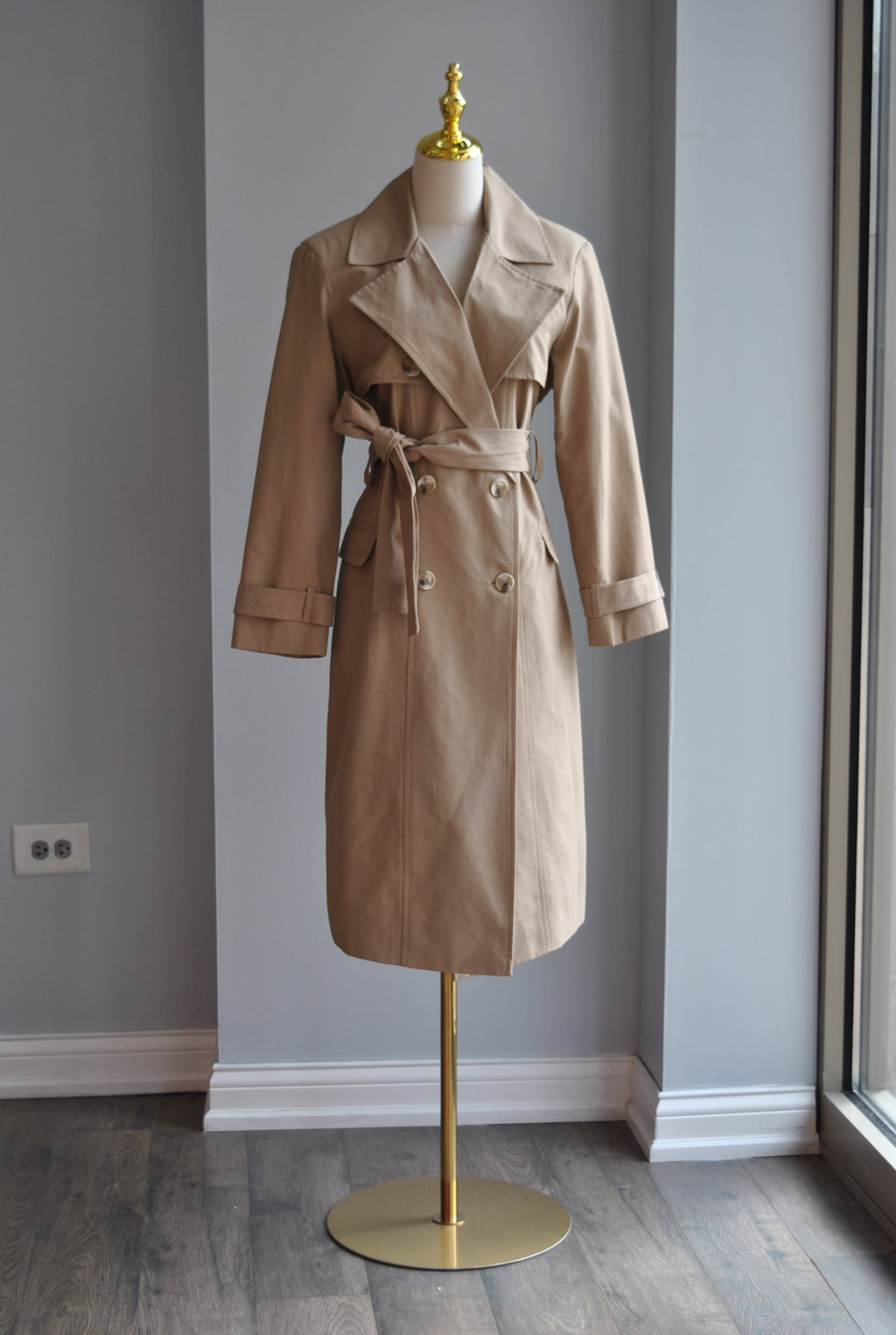 TAUPE SPRING TRENCH COAT