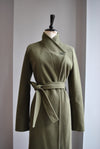 OLIVE GREEN WRAP FALL COAT