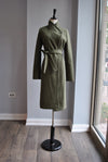 OLIVE GREEN WRAP FALL COAT