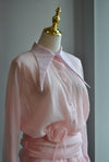 BLUSH PINK MINI DRESS WITH RUFFLE AND FLOWER BELT